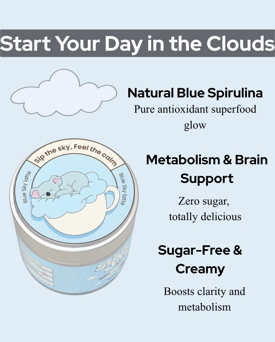 Blue Sky Latte + FREE Sea Moss & Black Seed Oil Gummies